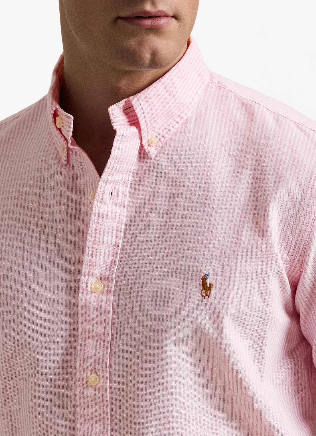 Ralph Lauren Custom fit overhemd met streepprint - detail 8 new rose / roze