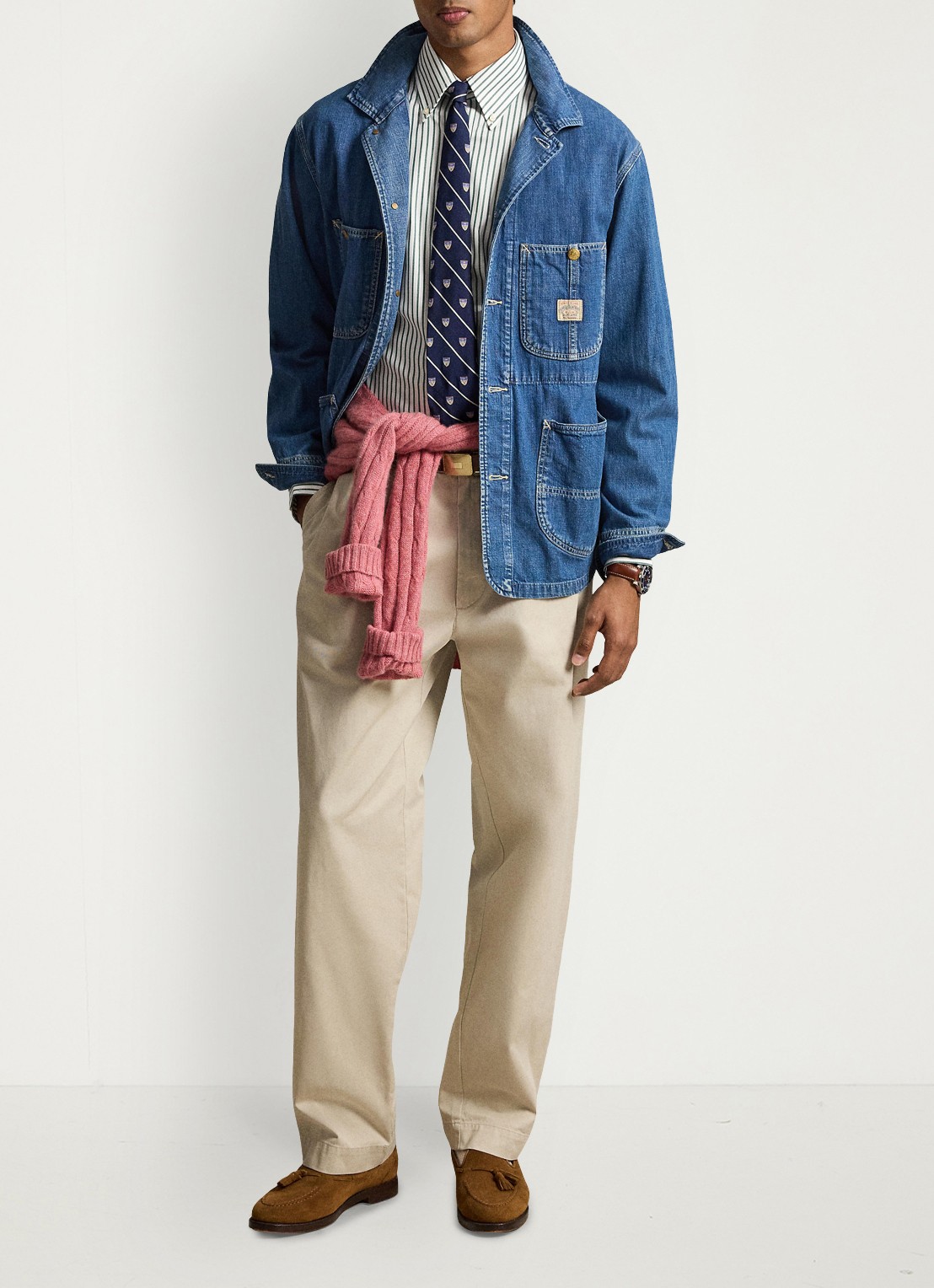 Ralph Lauren Custom fit overhemd met streepprint - detail pine/white / groen