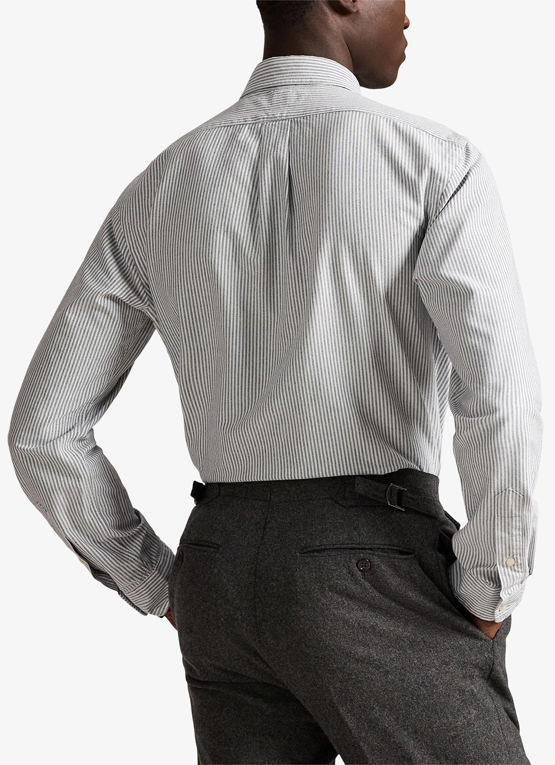 Ralph Lauren Custom fit overhemd met streepprint - achterkant 6636o slate/white-48j4