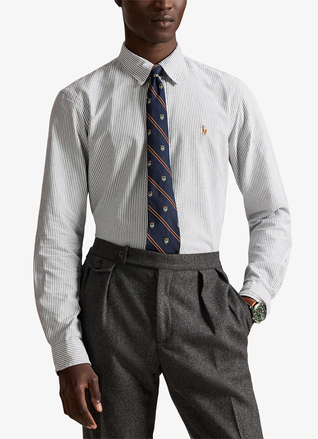 Ralph Lauren Custom fit overhemd met streepprint - detail 2 6636o slate/white-48j4