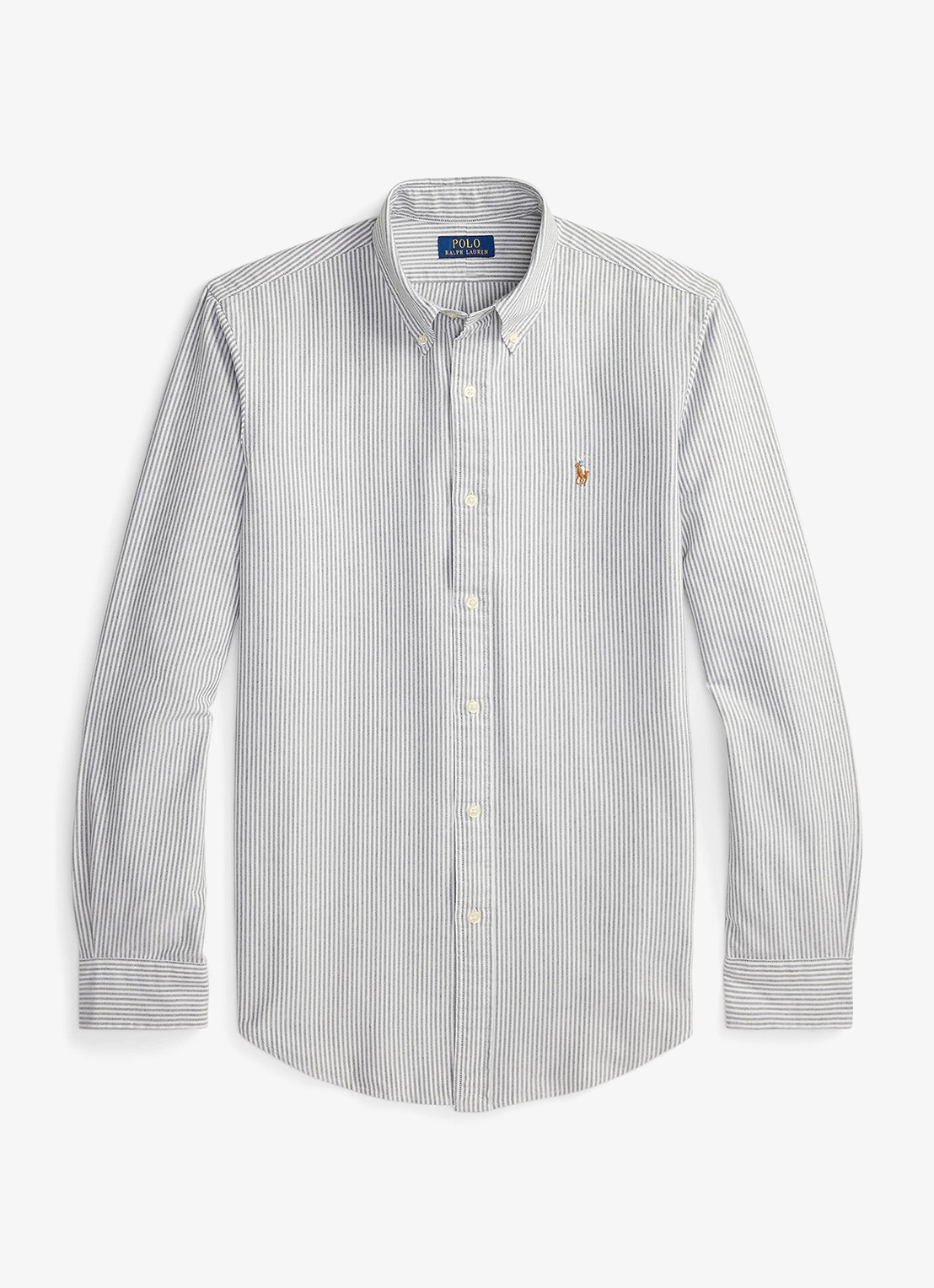 Ralph Lauren Custom fit overhemd met streepprint - voorkant 3 6636o slate/white-48j4