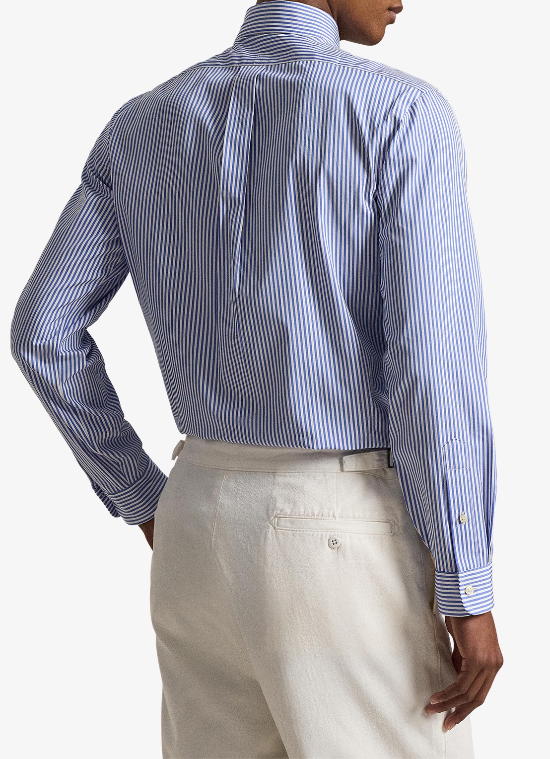Ralph Lauren Custom fit overhemd met streepprint - achterkant 6 blue / blauw