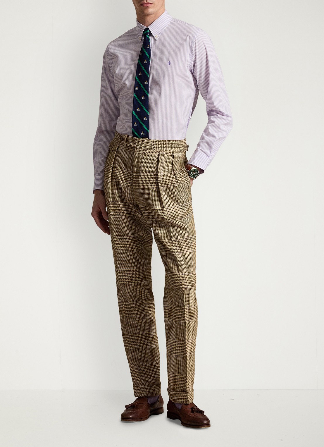 Ralph Lauren Custom fit overhemd met streepprint - detail paars