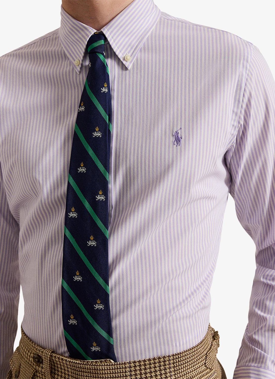 Ralph Lauren Custom fit overhemd met streepprint - detail 2 paars