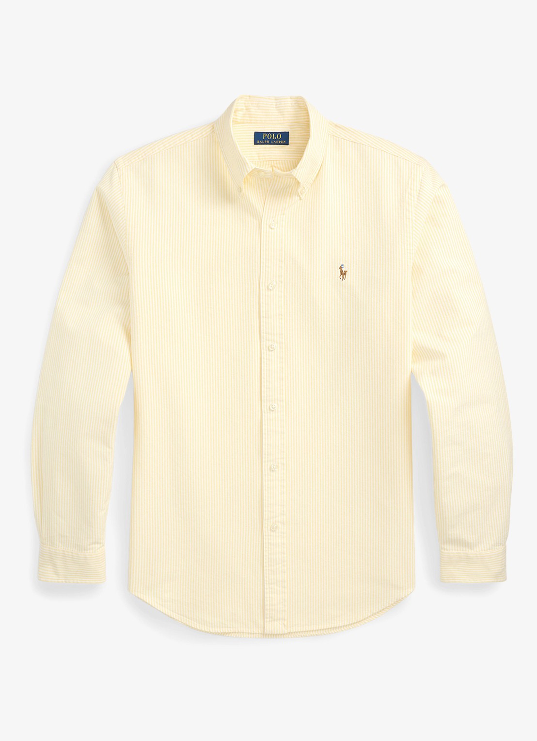 Ralph Lauren Custom fit overhemd met streepprint - voorkant 6636d yellow oxford/white-44fs