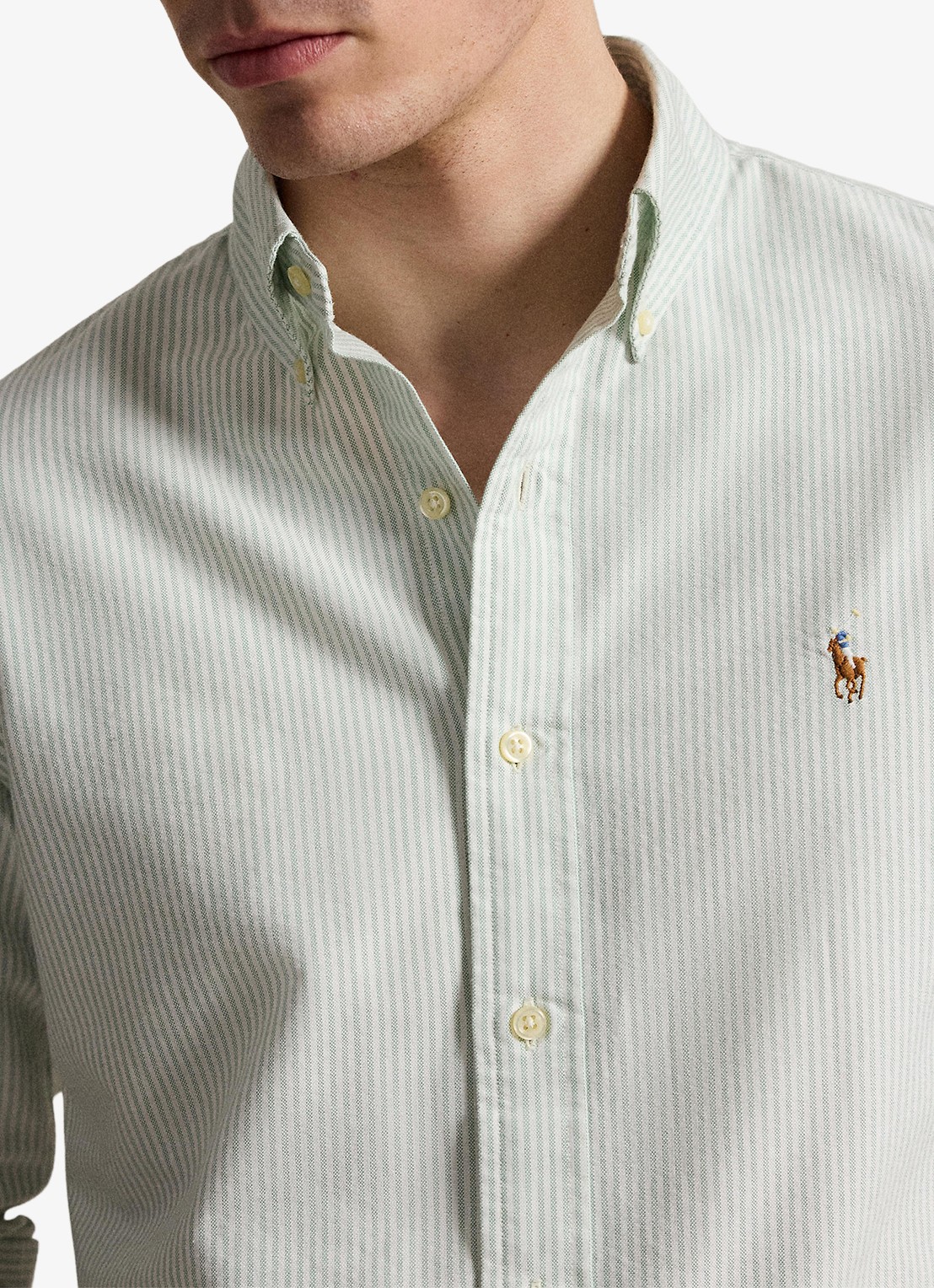 Ralph Lauren Custom fit overhemd met streepprint - detail 5 6636r faded mint white-zxsa