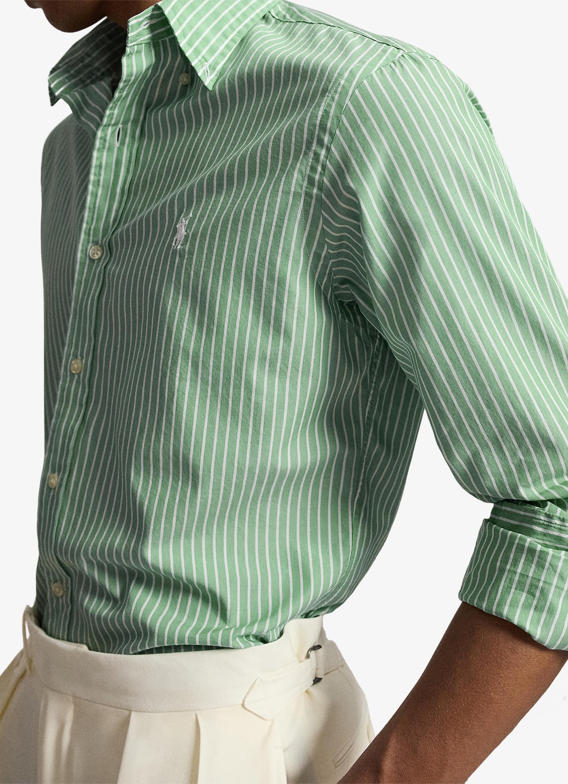 Ralph Lauren Custom fit overhemd met streepprint - detail 2 faded mint white / mint