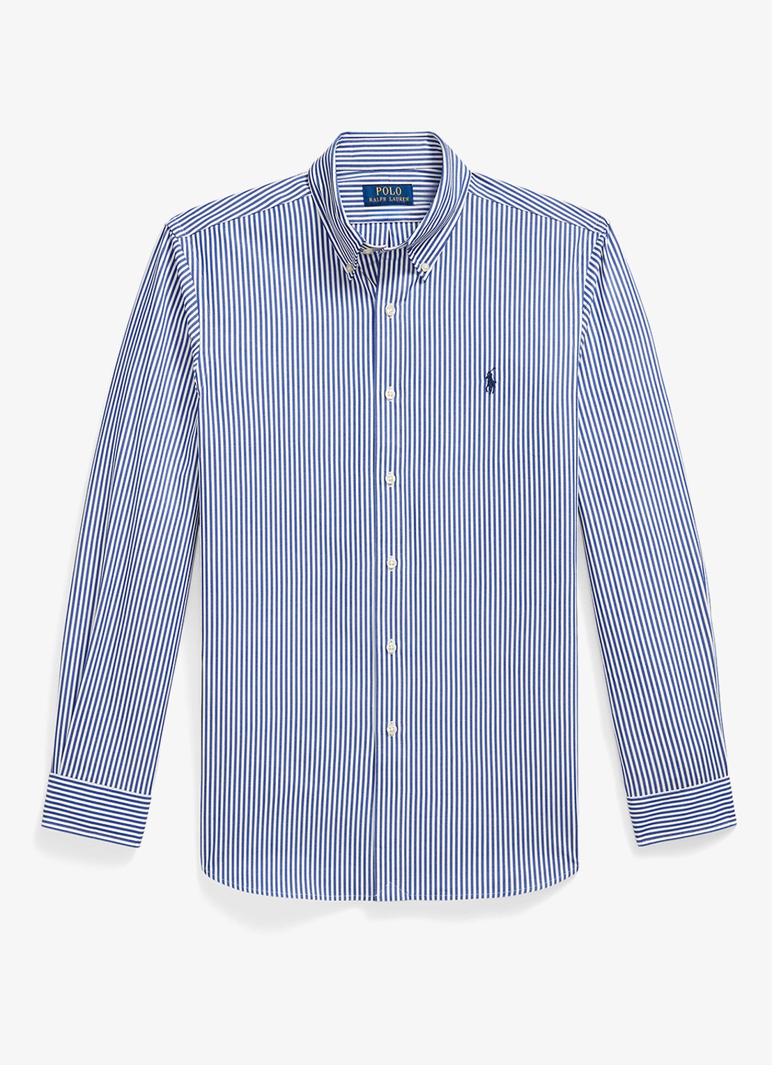 Ralph Lauren Custom fit overhemd met streepprint - voorkant 4655ai rugby royal white