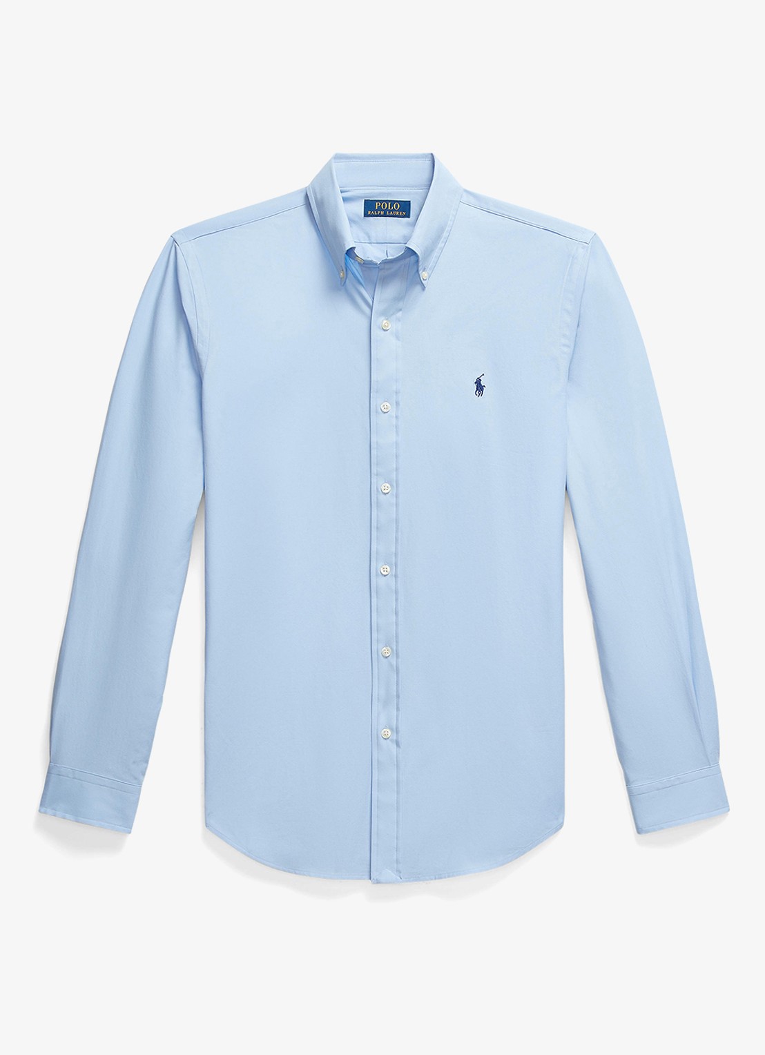 Ralph Lauren Custom fit overhemd met stretch  - voorkant 4 austin blue / blauw
