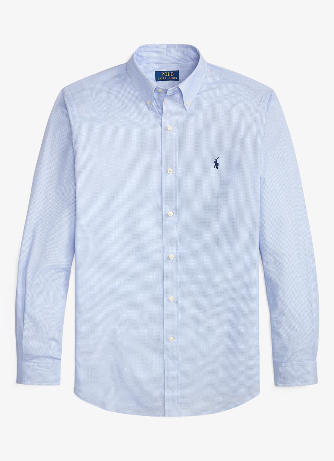 Ralph Lauren Custom fit overhemd met stretch - voorkant dress blue grid / blauw