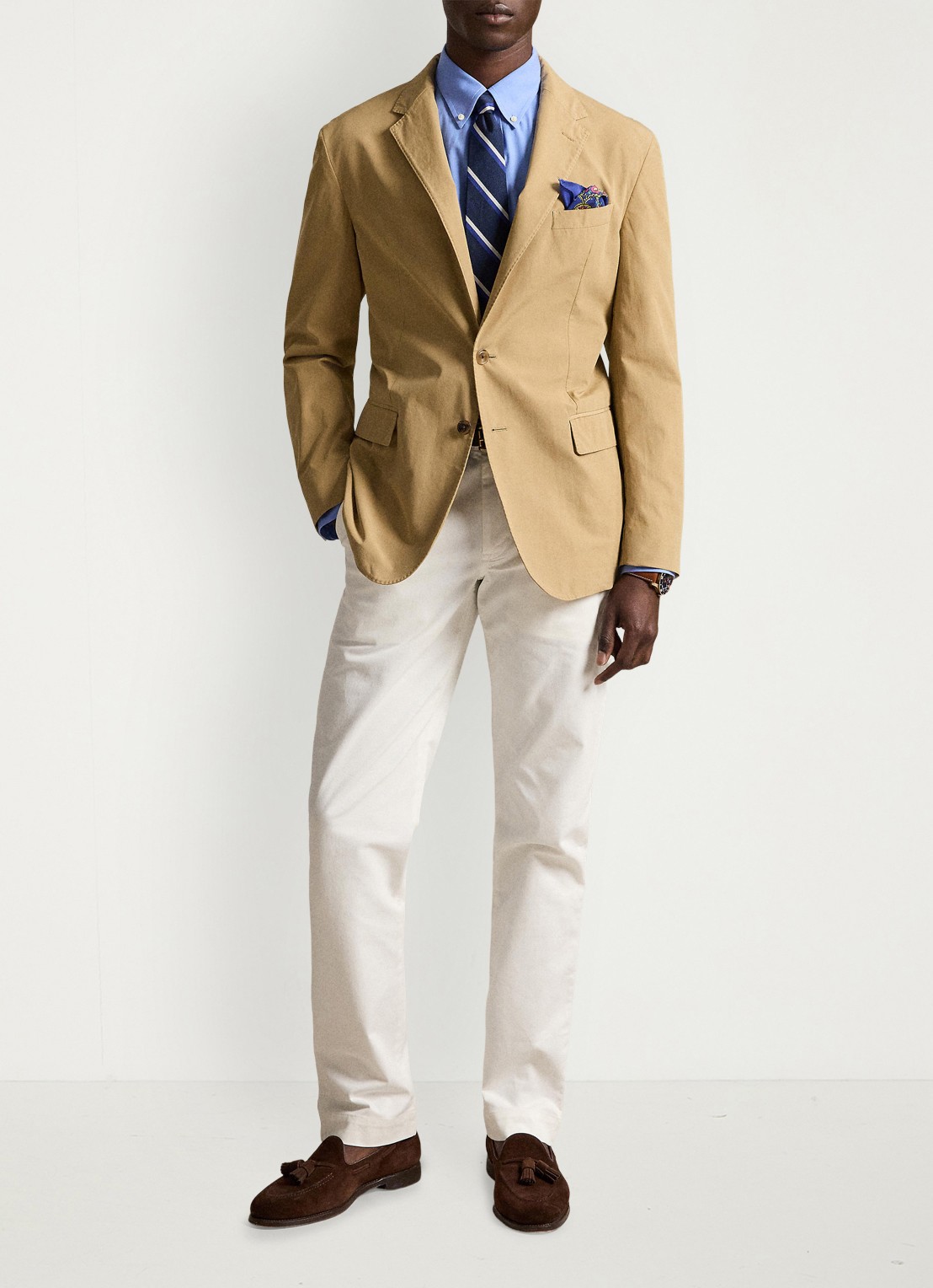 Ralph Lauren Custom fit overhemd met stretch  - detail 4 cabana blue / blauw