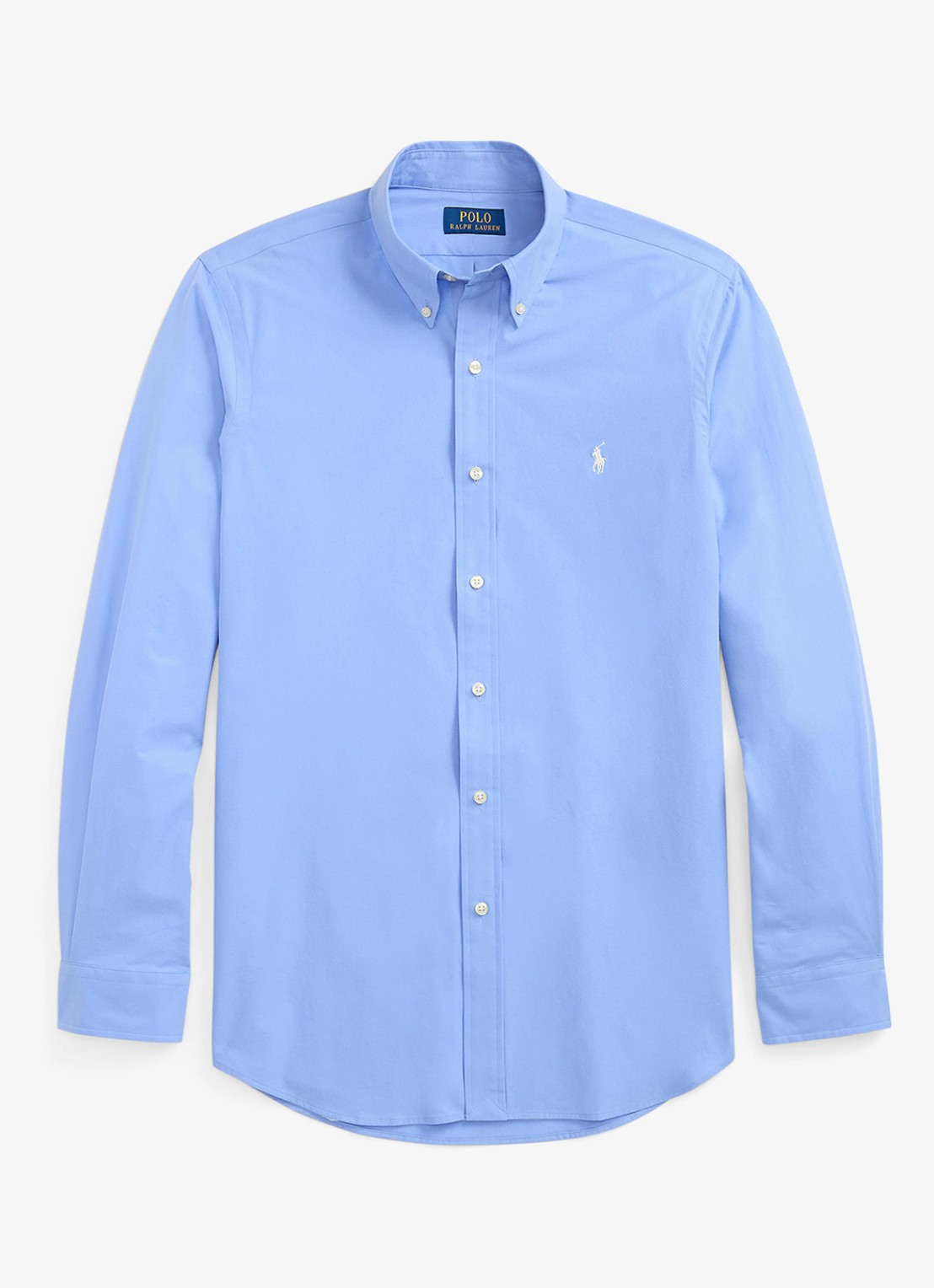 Ralph Lauren Custom fit overhemd met stretch  - voorkant 2 cabana blue / blauw