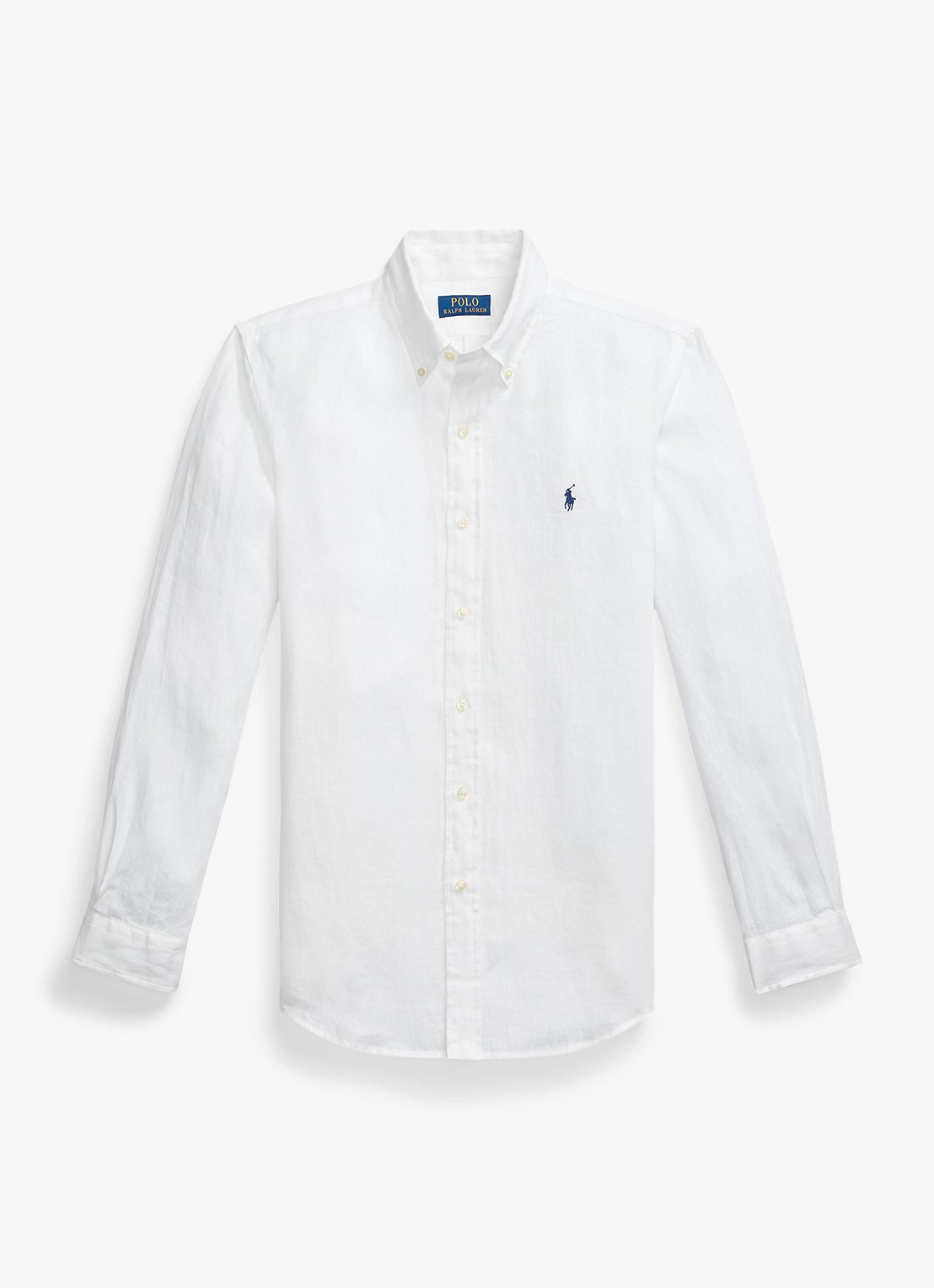 Ralph Lauren Custom Fit overhemd van linnen - voorkant 7 ceramic white / wit