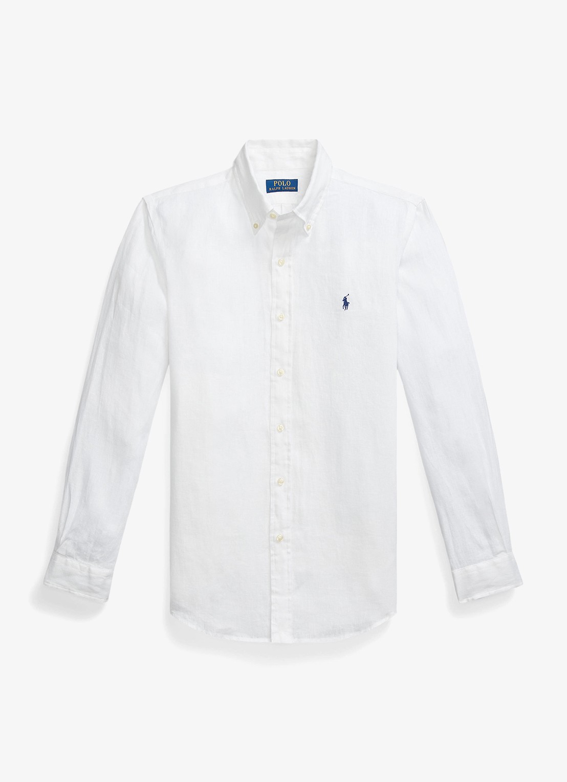 Ralph Lauren Custom Fit overhemd van linnen - voorkant 9 ceramic white / wit
