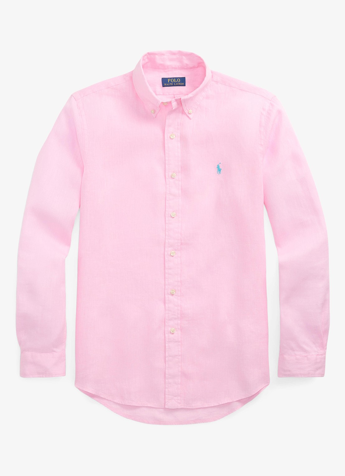 Ralph Lauren Custom Fit overhemd van linnen - voorkant 2 carmel pink / roze