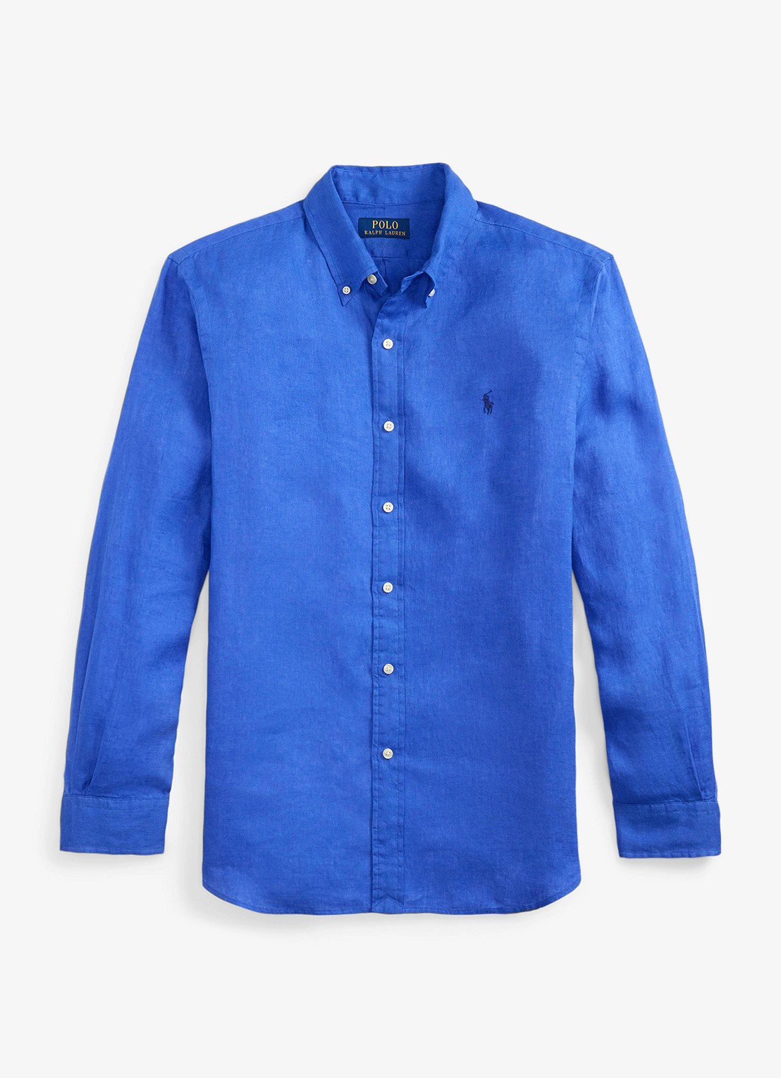 Ralph Lauren Custom Fit overhemd van linnen - voorkant 2 new iris blue