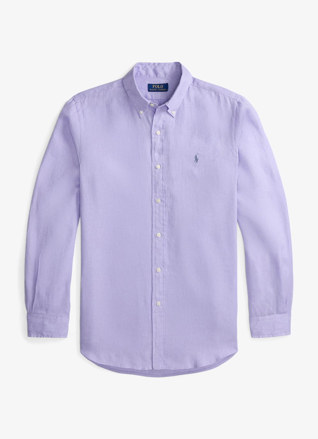 Ralph Lauren Custom Fit overhemd van linnen - voorkant sky lavender