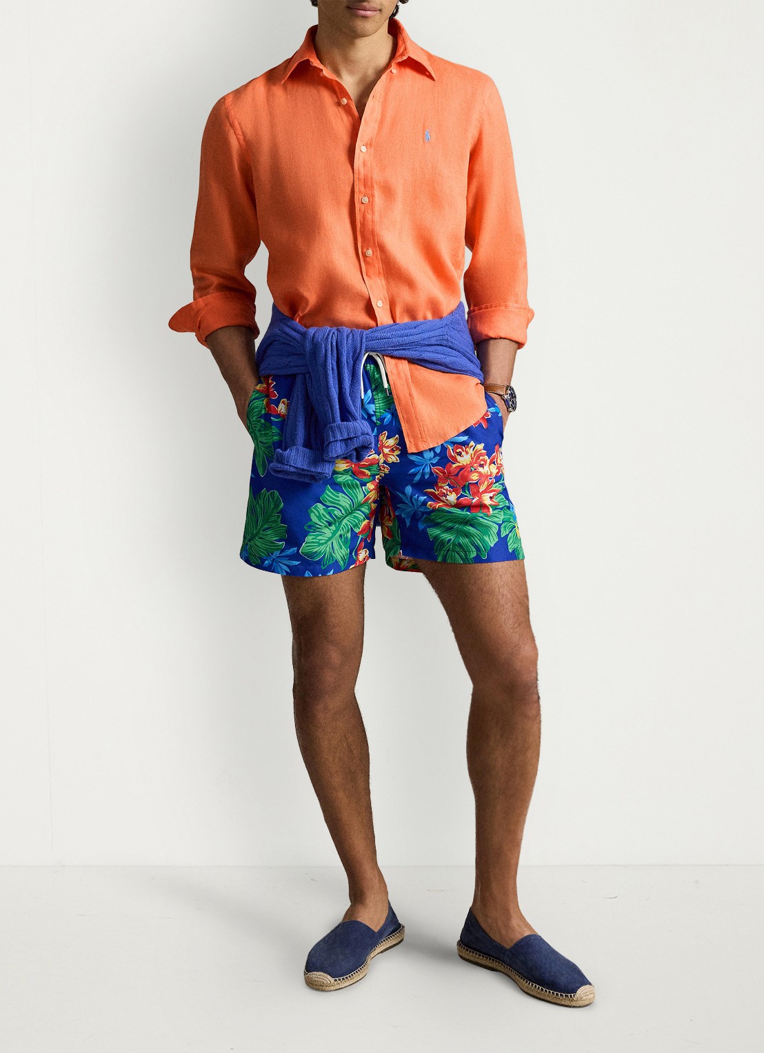 Ralph Lauren Custom Fit overhemd van linnen - detail 4 pompano orange