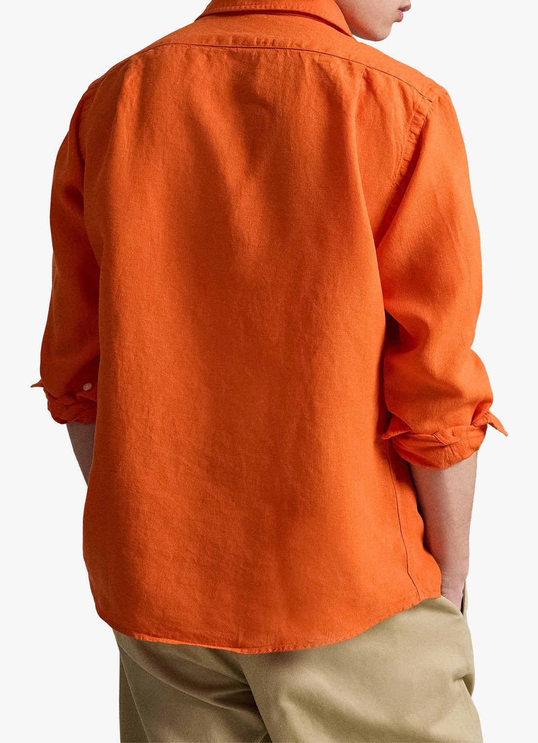 Ralph Lauren Custom fit overhemd van linnen - achterkant 4 sailing orange-36ph