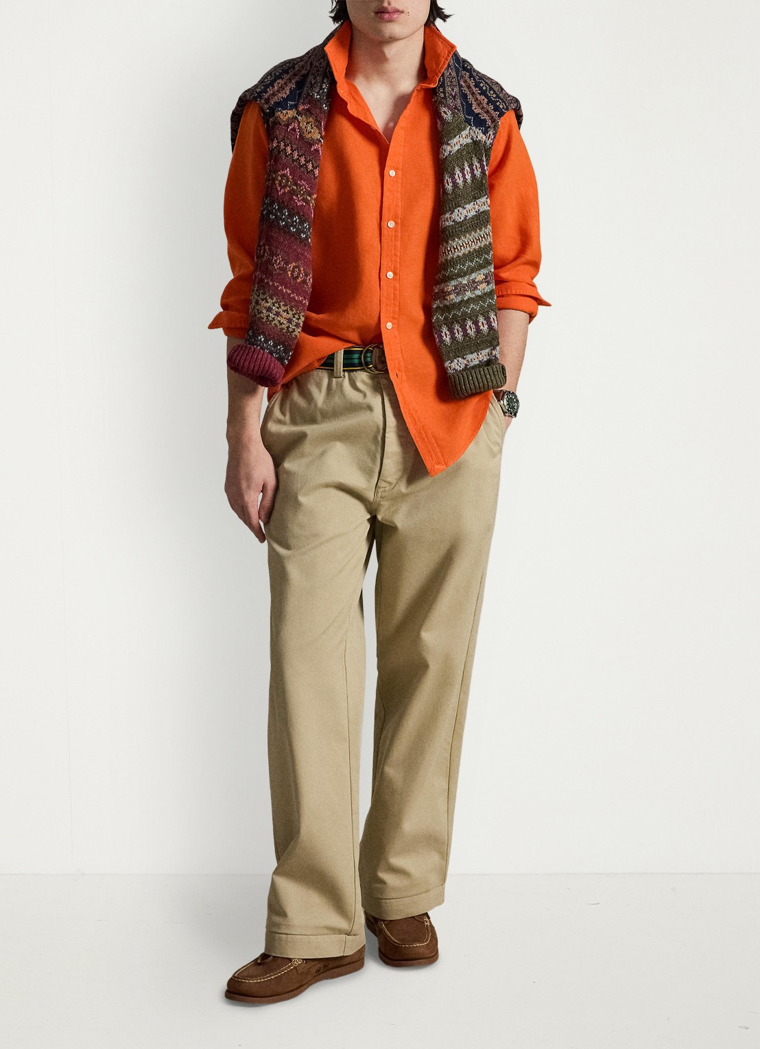 Ralph Lauren Custom fit overhemd van linnen - detail 2 sailing orange-36ph