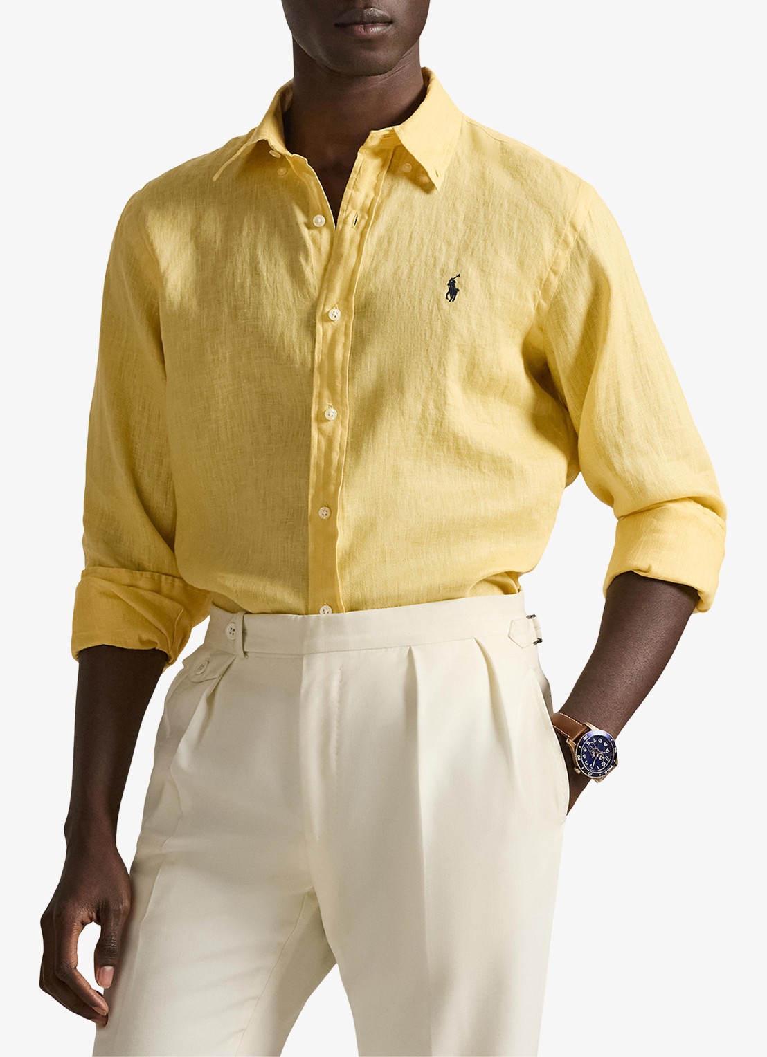 Ralph Lauren Custom Fit overhemd van linnen - detail 4 corn yellow-30rc