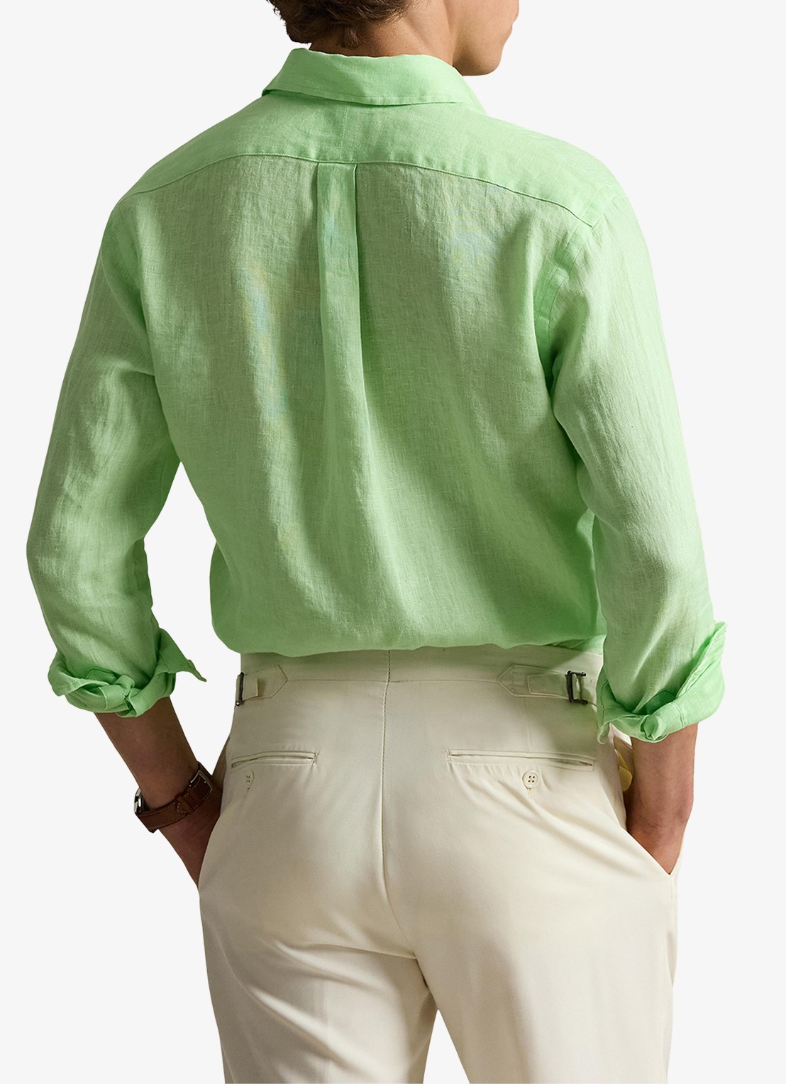 Ralph Lauren Custom Fit overhemd van linnen - achterkant 3 cruise lime