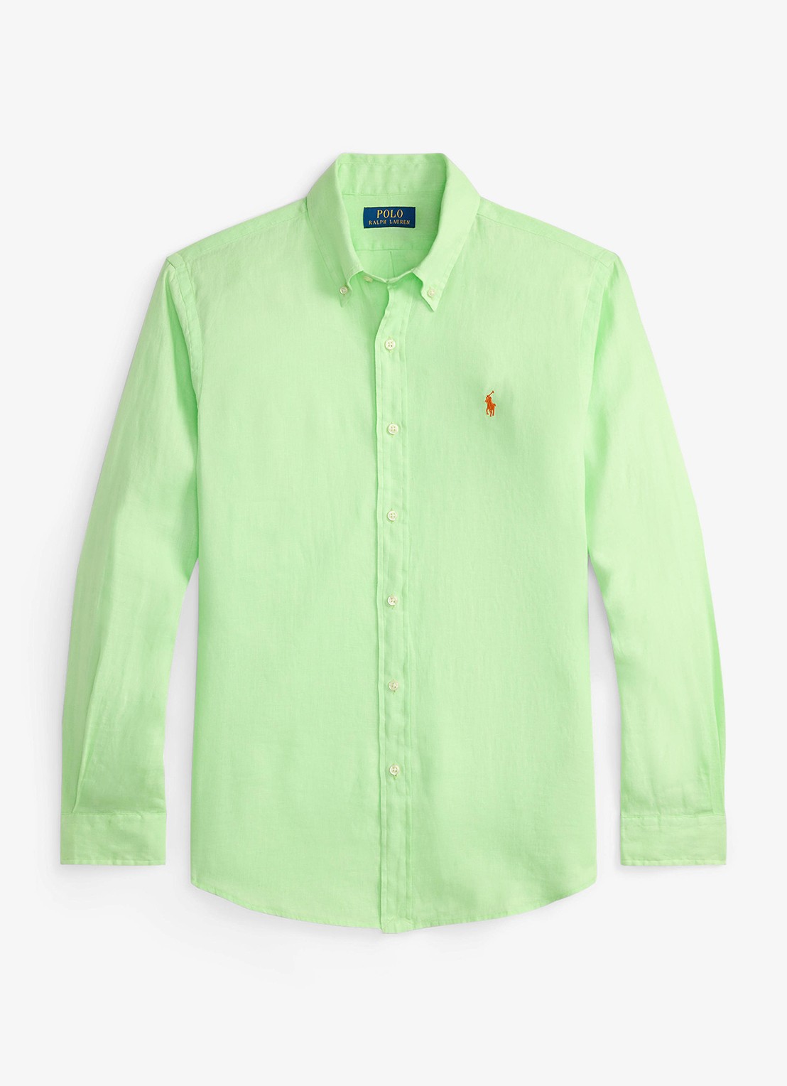 Ralph Lauren Custom Fit overhemd van linnen - voorkant 4 cruise lime
