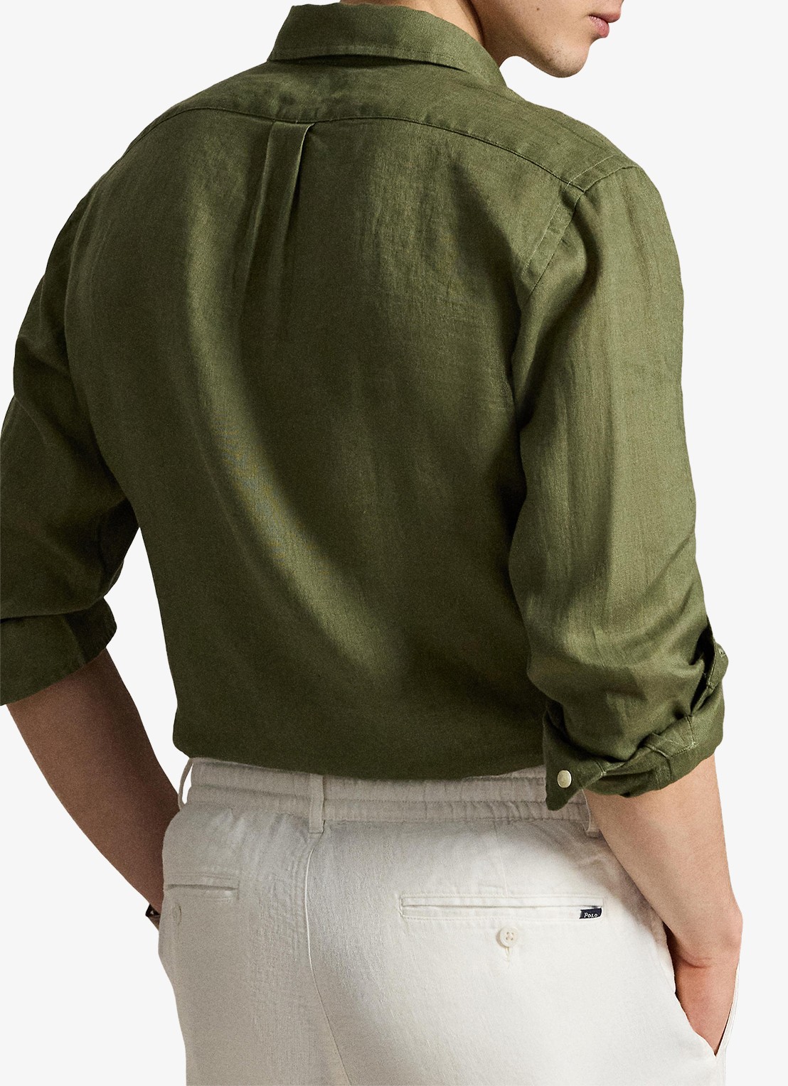 Ralph Lauren Custom Fit overhemd van linnen - achterkant garden trail