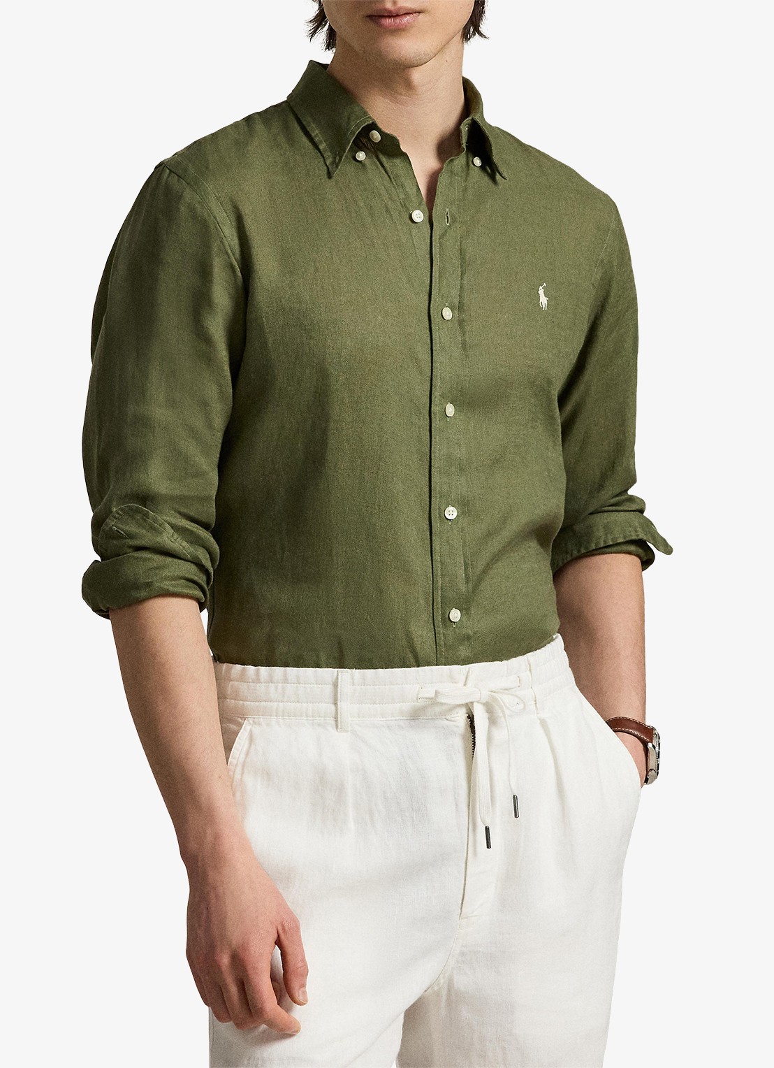 Ralph Lauren Custom Fit overhemd van linnen - detail 3 garden trail