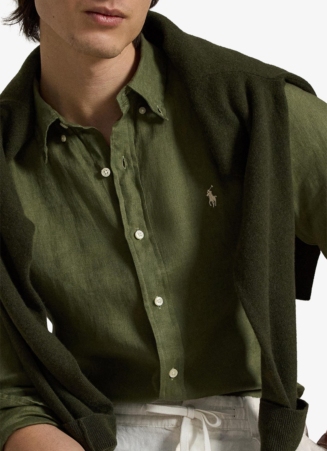 Ralph Lauren Custom Fit overhemd van linnen - detail 5 garden trail