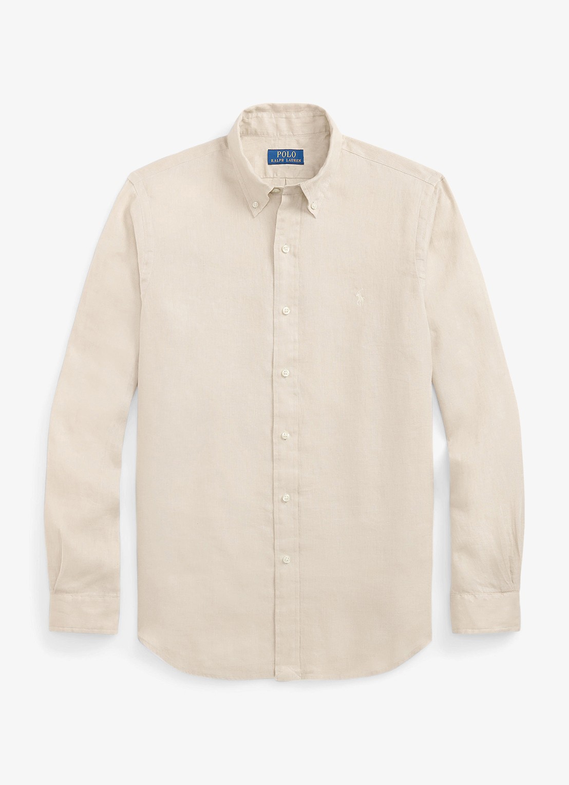 Ralph Lauren Custom Fit overhemd van linnen - voorkant 4 stoneware grey-33l0