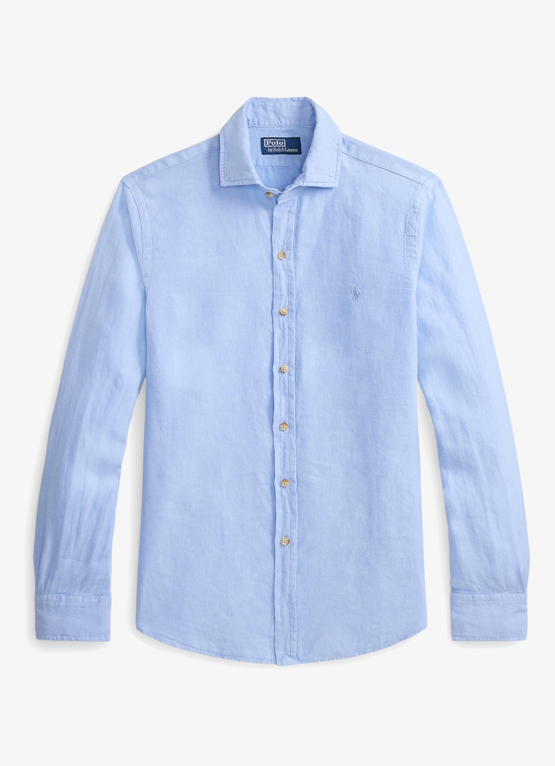 Ralph Lauren Custom fit overhemd van linnen - voorkant austin blue / blauw