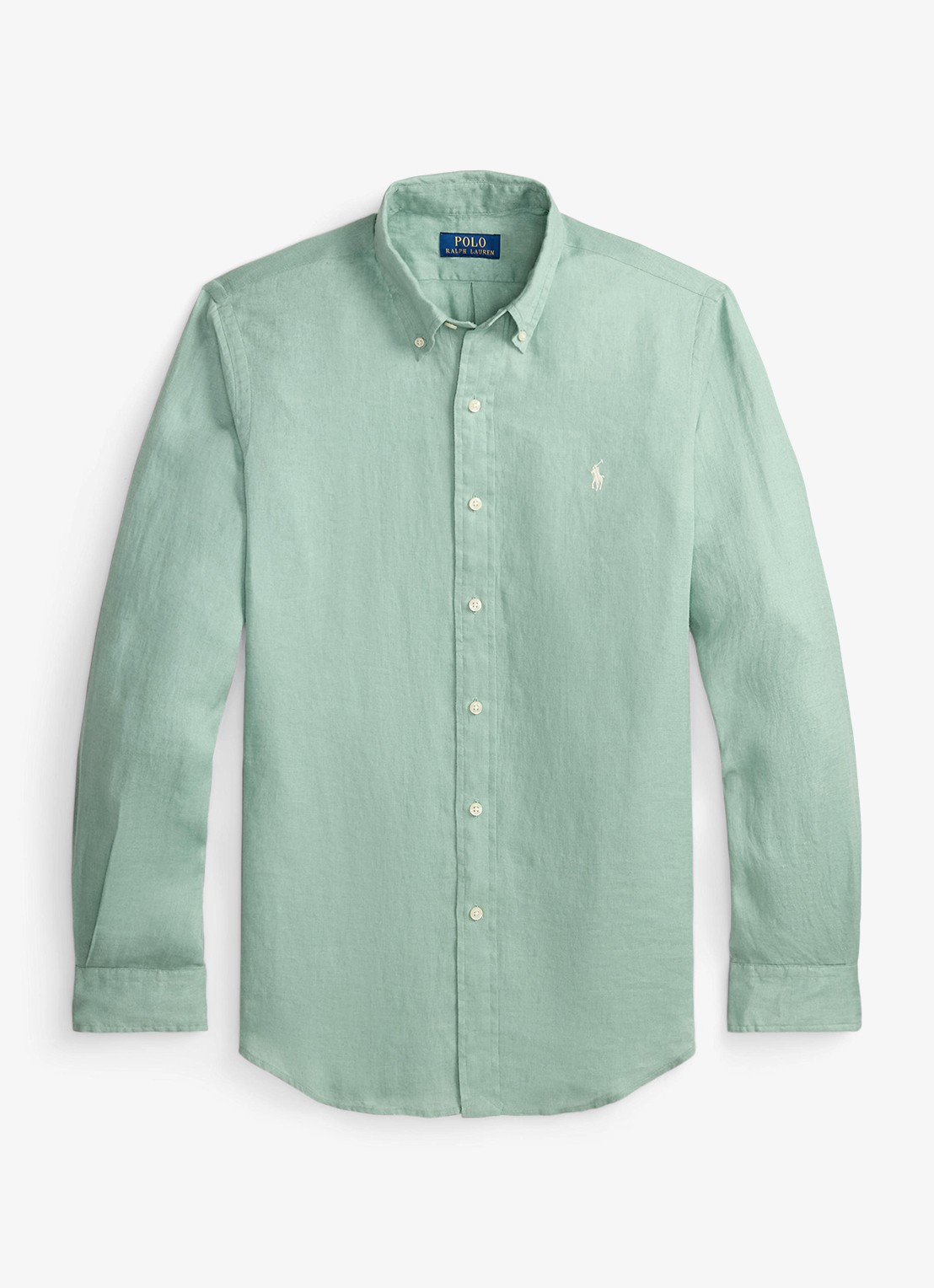 Ralph Lauren Custom Fit overhemd van linnen - voorkant 4 faded mint-31r6