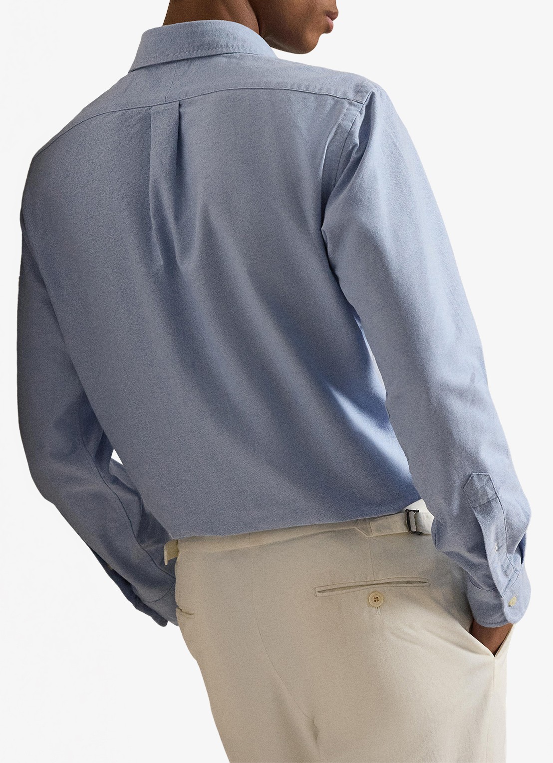 Ralph Lauren Custom fit Oxford overhemd met borduring - achterkant 2 lichtblauw