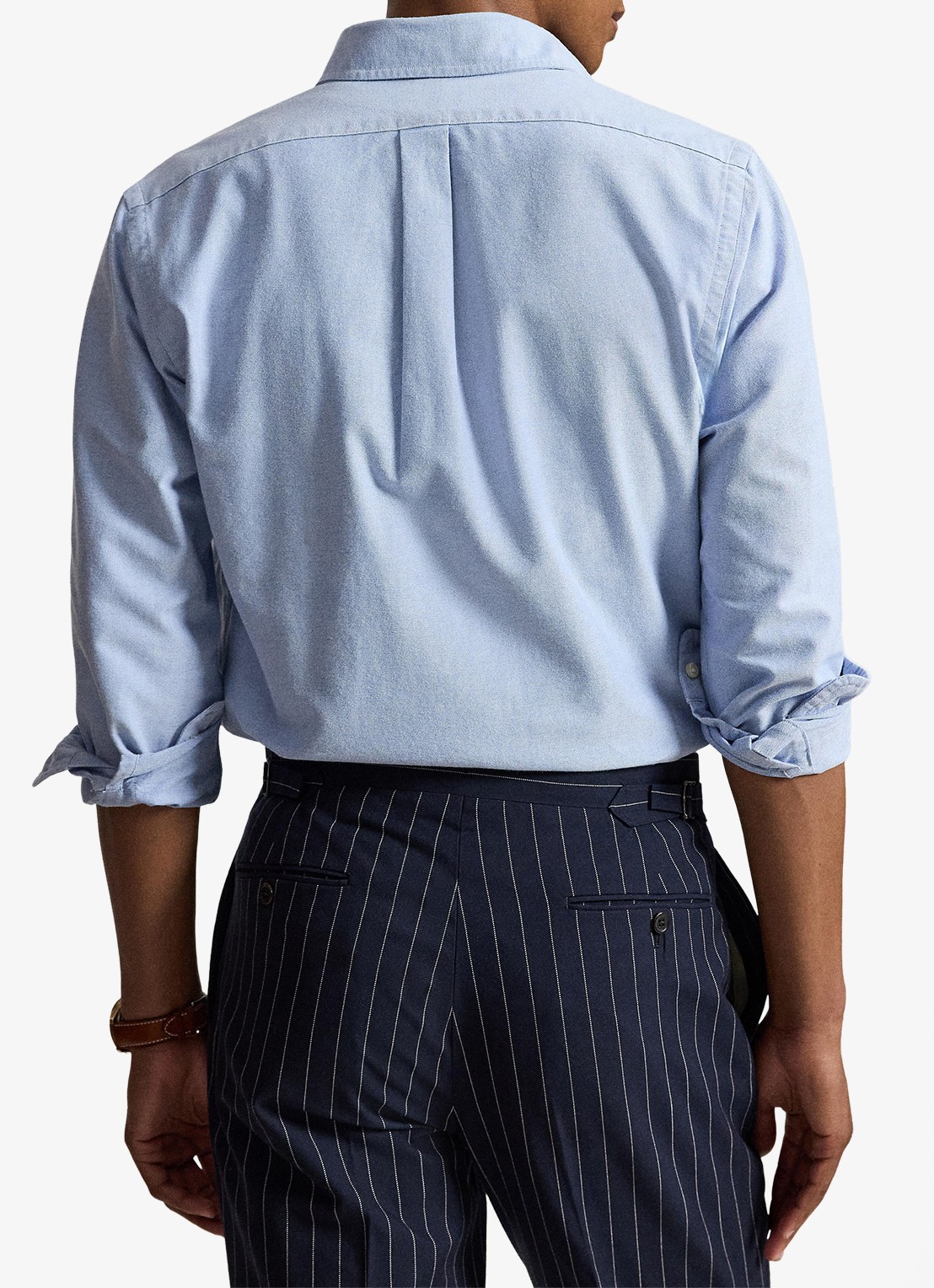 Ralph Lauren Custom fit Oxford overhemd met borduring - achterkant 5 7311 bsr blue / blauw