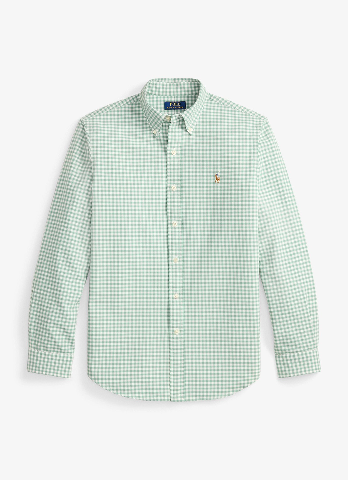 Ralph Lauren Custom fit Oxford overhemd met ruitdessin - voorkant 4 faded mint/white / mint