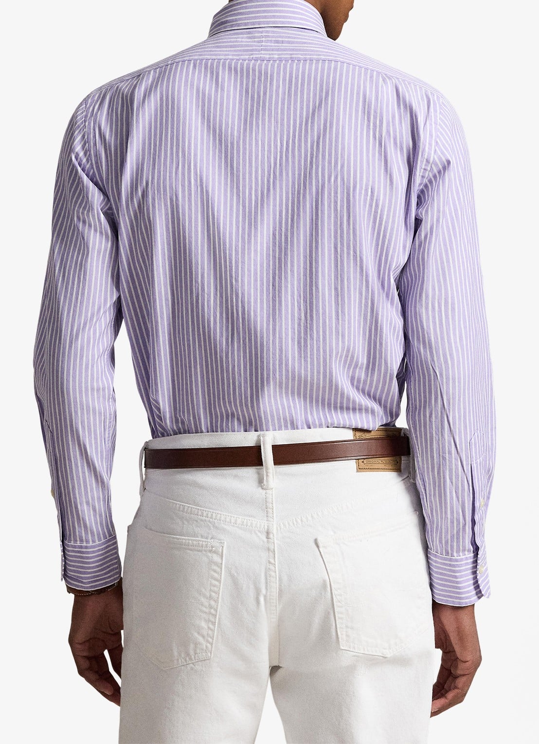 Ralph Lauren Custom fit Oxford overhemd met streepprint - achterkant 6 7106c lavender white / lavendel