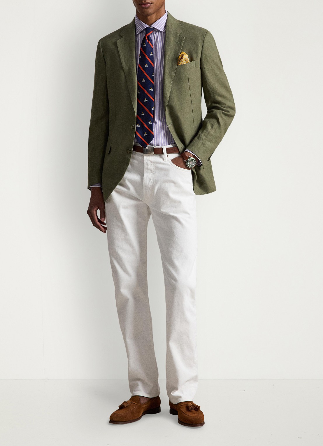 Ralph Lauren Custom fit Oxford overhemd met streepprint - detail 4 7106c lavender white / lavendel