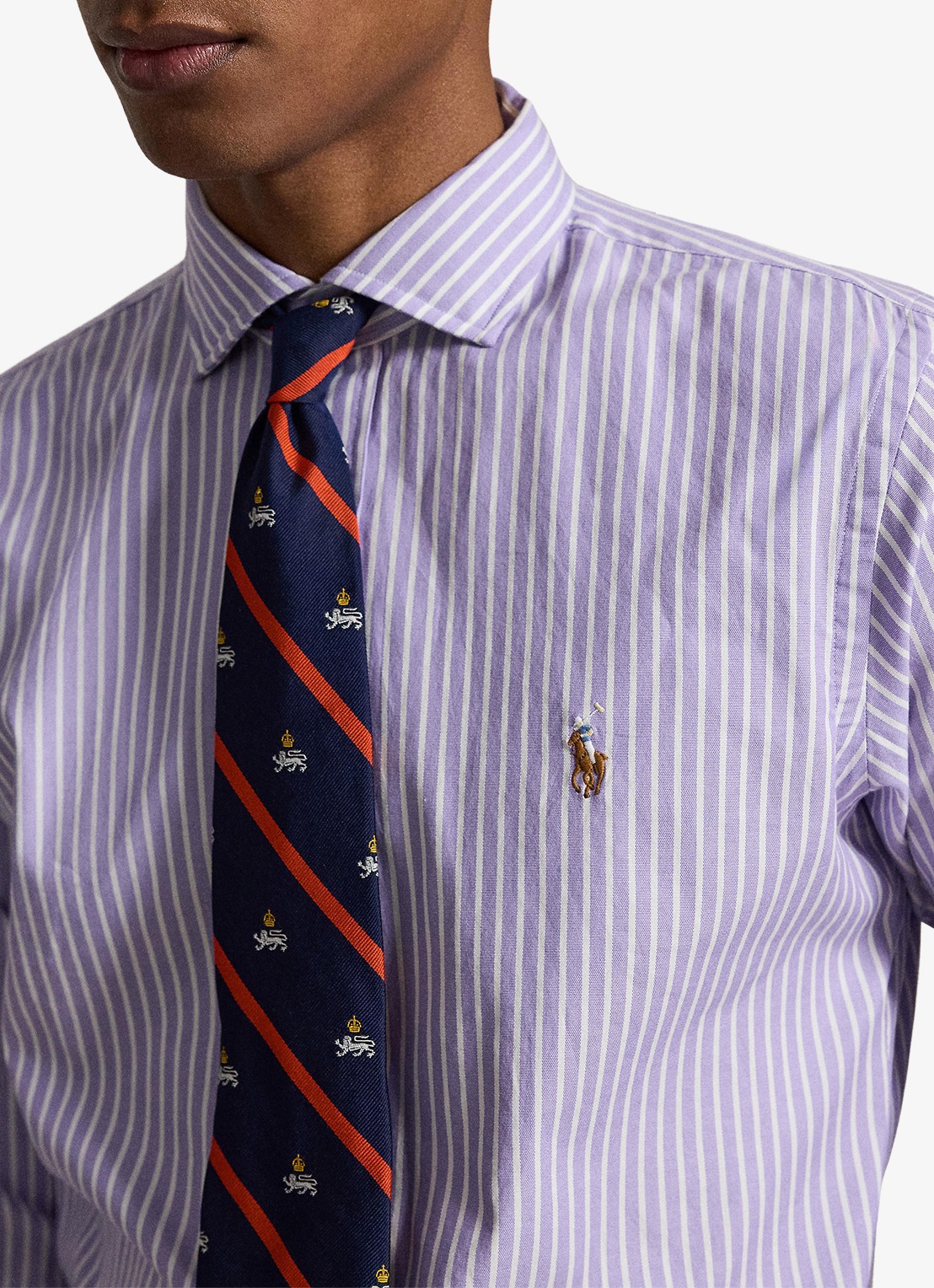 Ralph Lauren Custom fit Oxford overhemd met streepprint - detail 5 7106c lavender white / lavendel