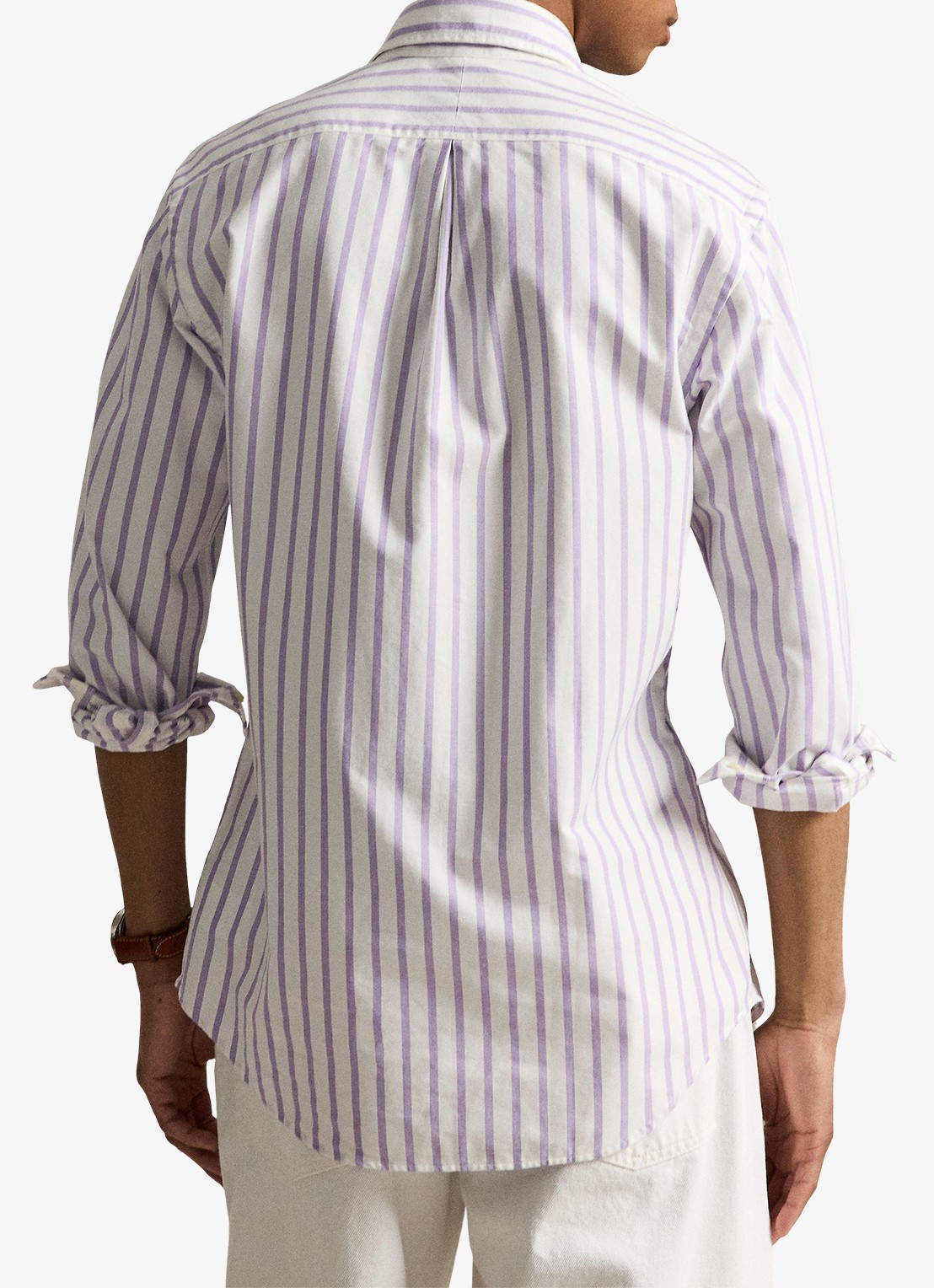 Ralph Lauren Custom fit Oxford overhemd met streepprint - achterkant 5 thistle white / paars