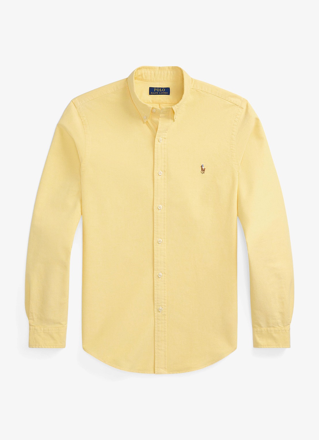 Ralph Lauren Custom fit Oxford overhemd - voorkant 4 geel oxford / geel