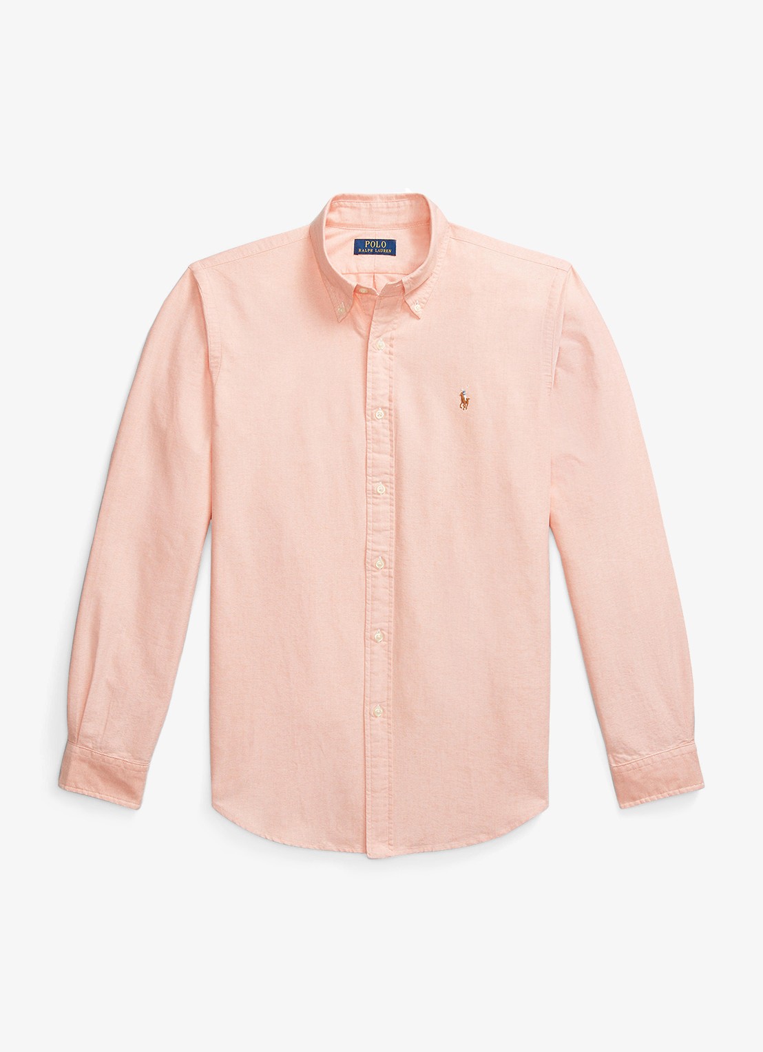 Ralph Lauren Custom fit Oxford overhemd - voorkant kona orange 32ea / oranje