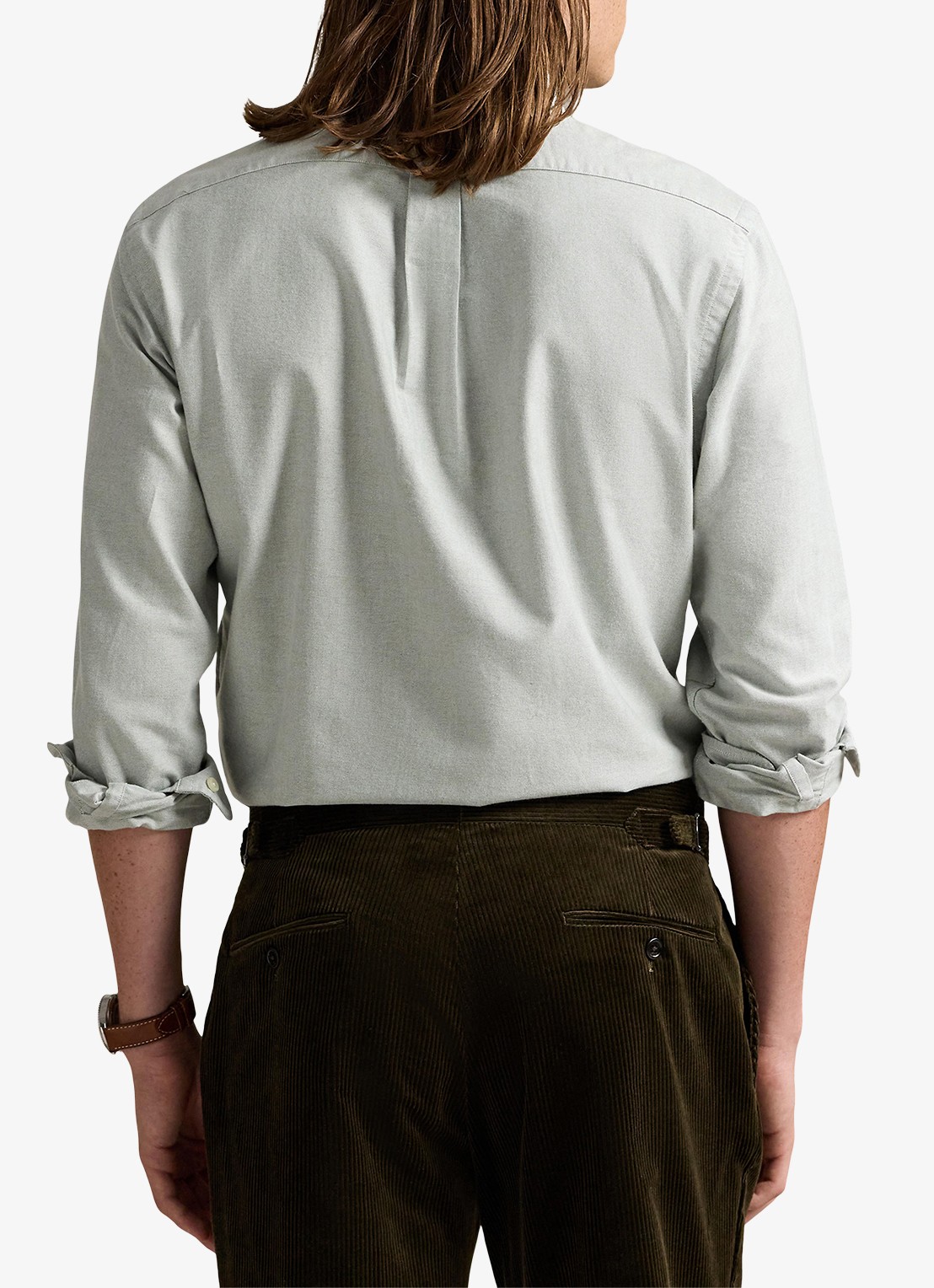 Ralph Lauren Custom fit Oxford overhemd - achterkant 3 lichtgrijs