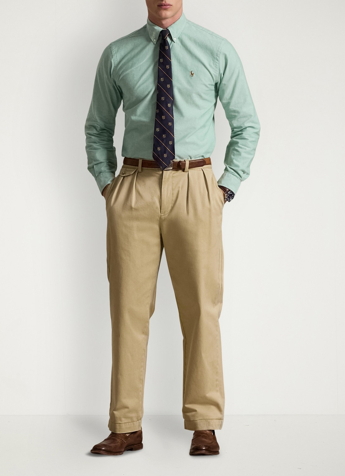 Ralph Lauren Custom fit Oxford overhemd - voorkant 2 cruise green