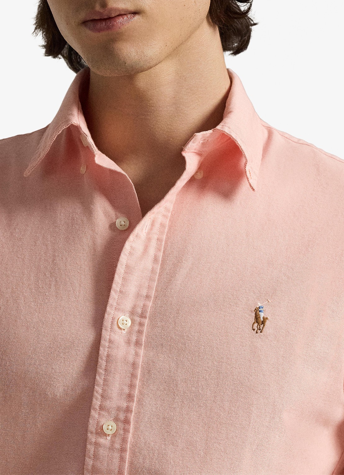 Ralph Lauren Custom fit Oxford overhemd - detail 5 peach