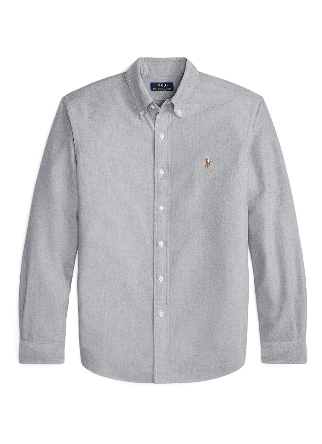 Ralph Lauren Custom fit Oxford overhemd - voorkant 2 slate