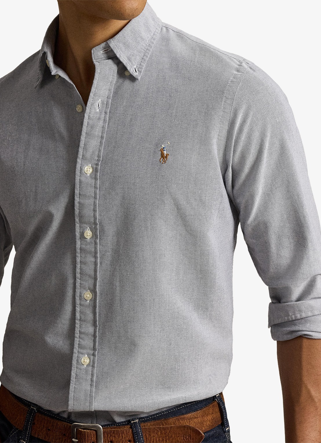 Ralph Lauren Custom fit Oxford overhemd - detail 2 navy