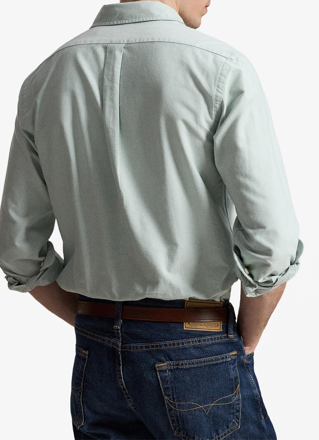 Ralph Lauren Custom fit Oxford overhemd - achterkant 3 faded mint-31r6