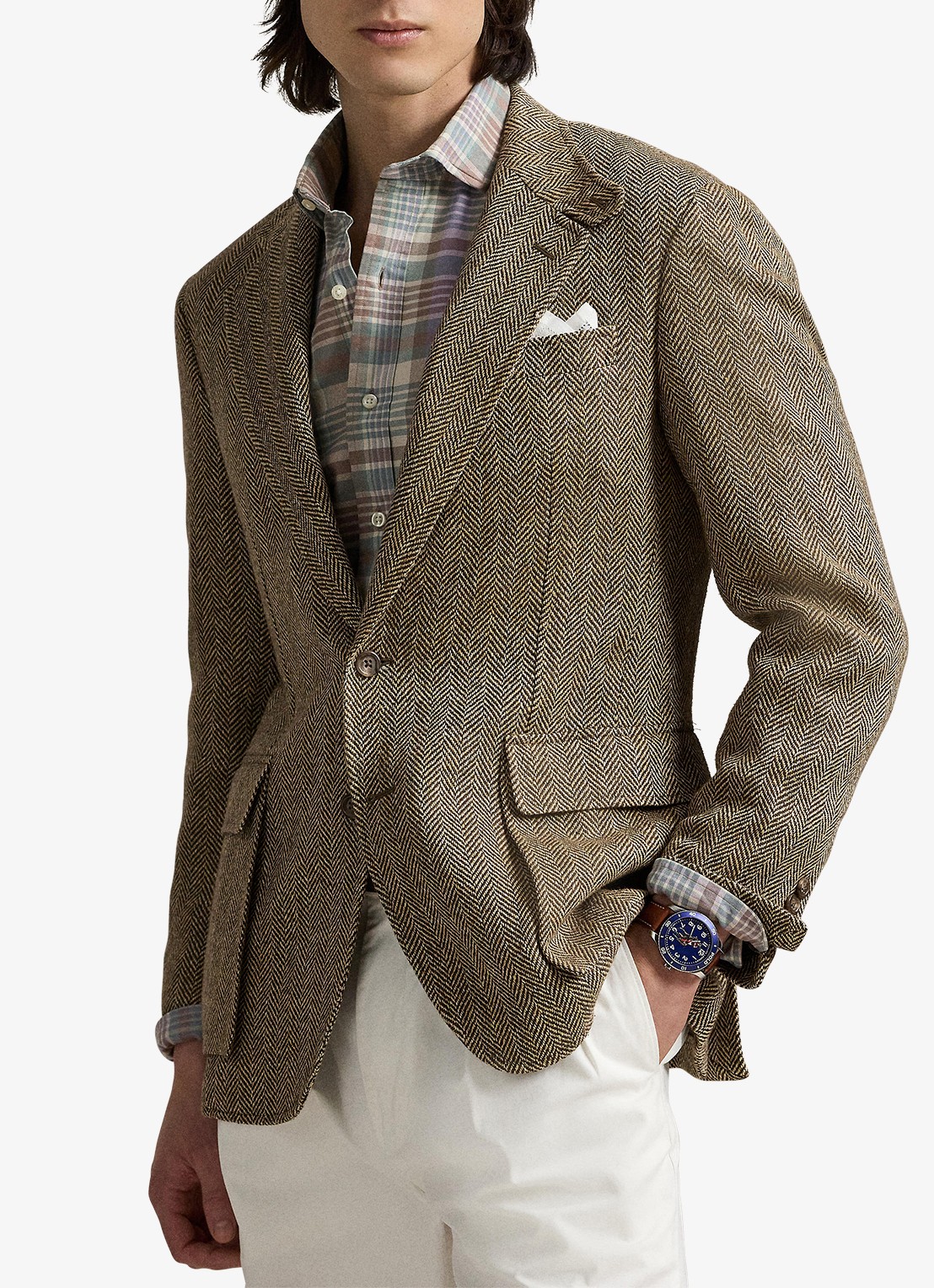 Ralph Lauren Custom fit tattersall Oxford overhemd met ruitdessin - detail 2 khaki
