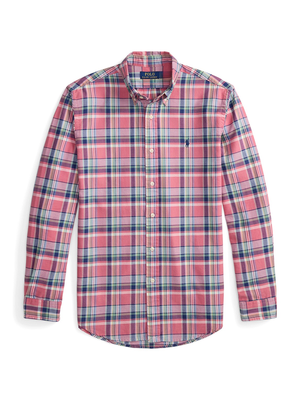 Ralph Lauren Custom fit tattersall Oxford overhemd met ruitdessin - voorkant 3 roze